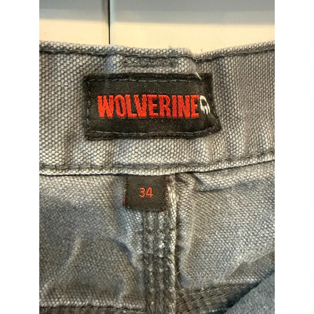 Wolverine Mens Carpenter Shorts Gray Canvas Utility Workwear Size 34